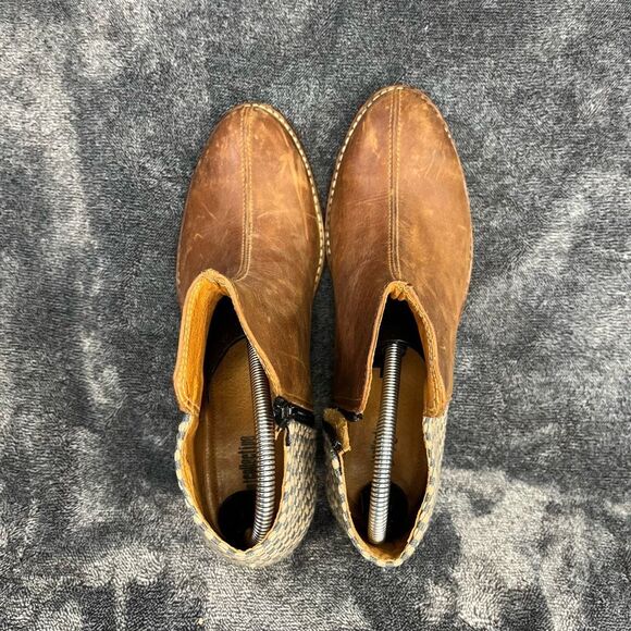 The Root Collective Espe Women’s Handmade Ankle Boots Chestnut Leather Size 11 - Picture 7 of 10